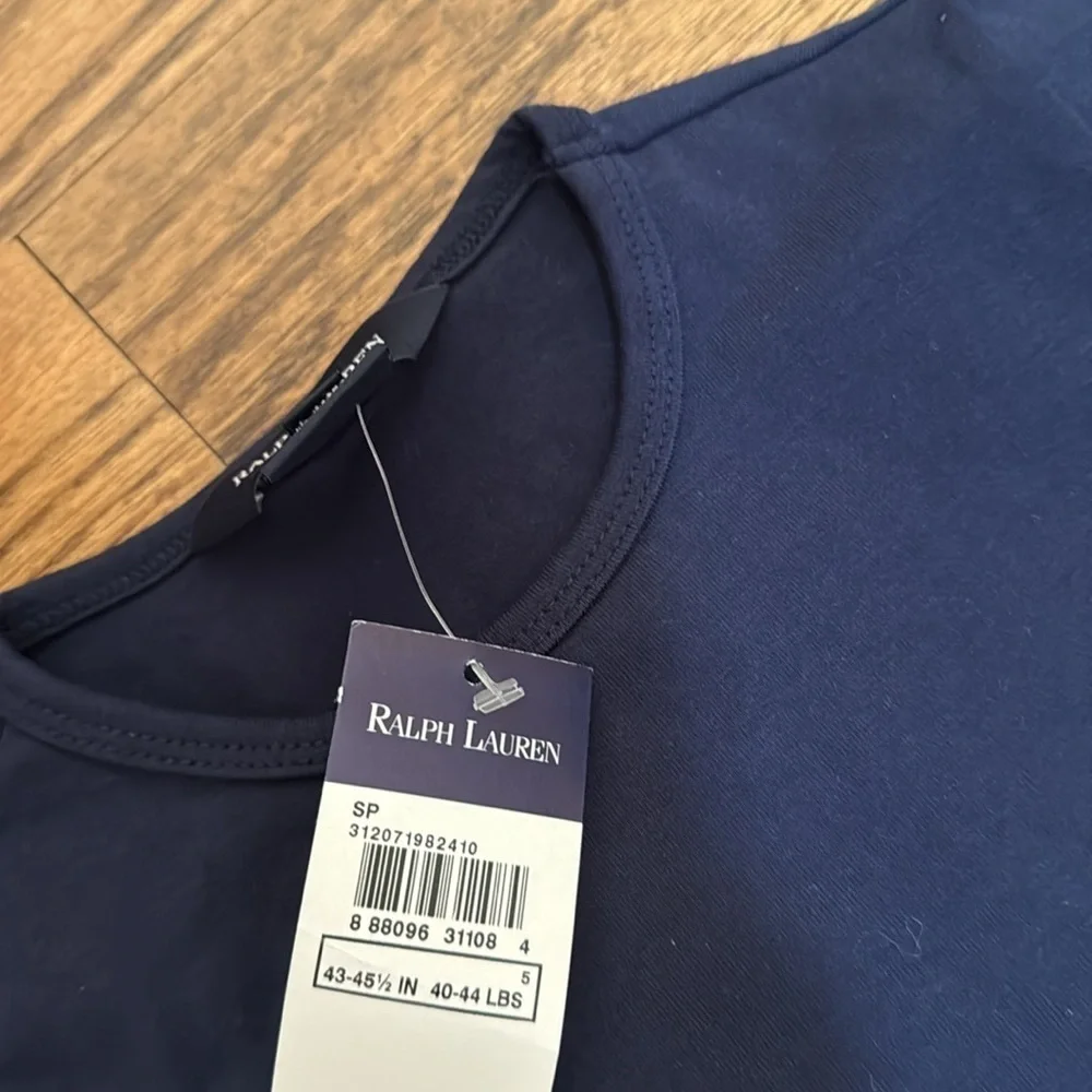Ralph Lauren girls tops: black tank and navy crewneck tshirt size 5 NWT & NWOT